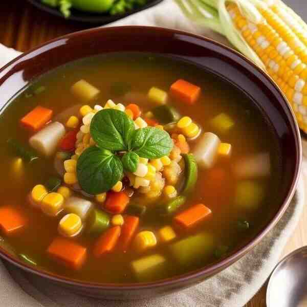 Овощной суп с кукурузой